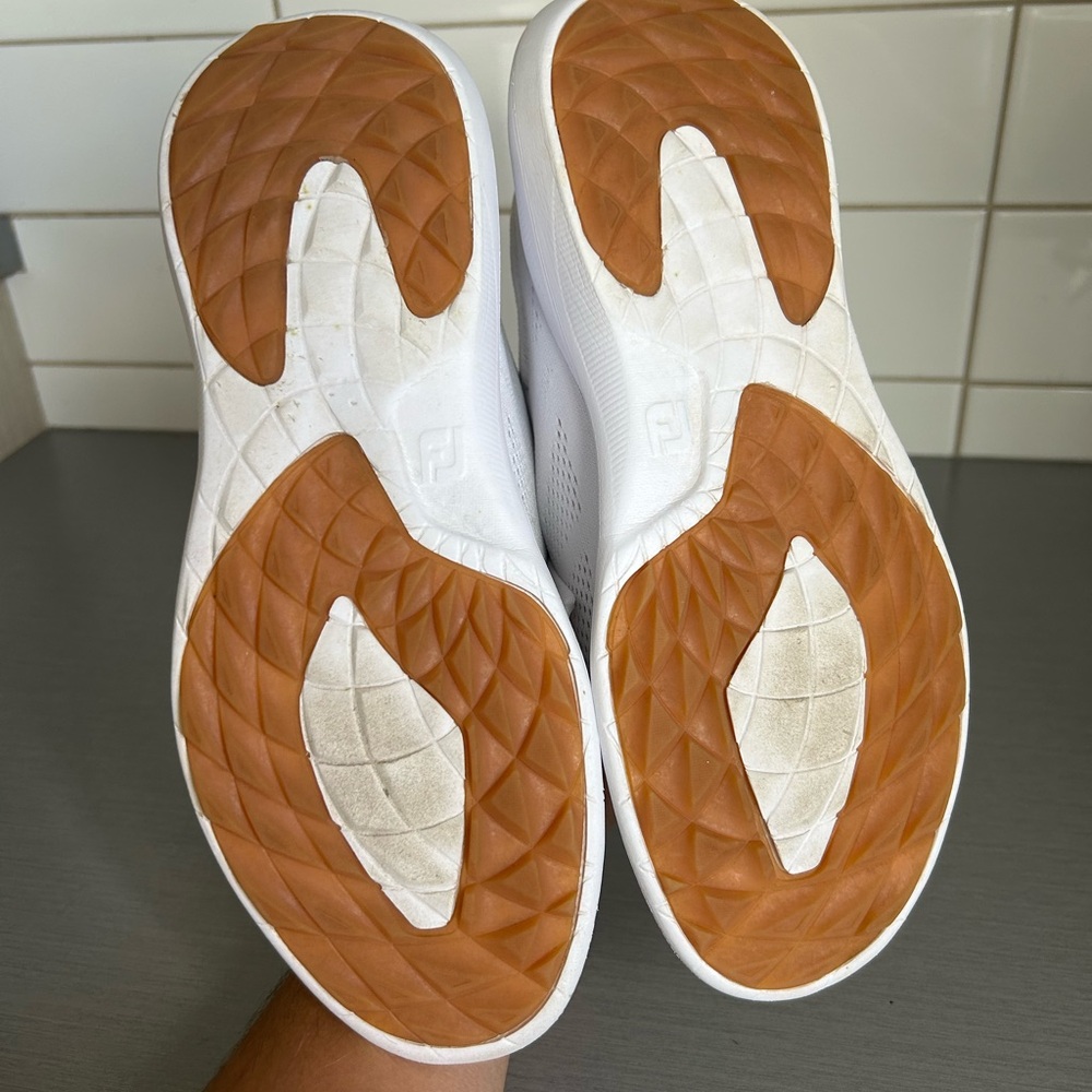 Footjoy FJ Flex Spikeless Golf White Athletic Sneakers - Picture 6 of 7